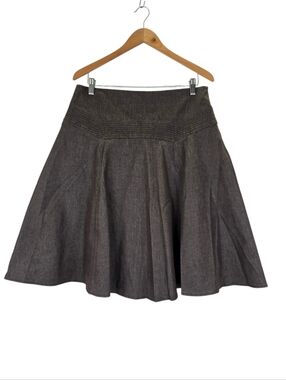 New Directions‎ Fit & Flare Skirt Boho Chic Knee Length Brown Mid Rise Size 10